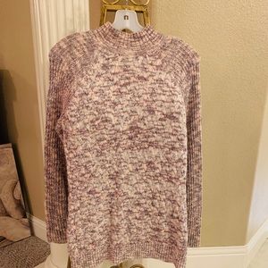 Pink and gray knitted sweater.